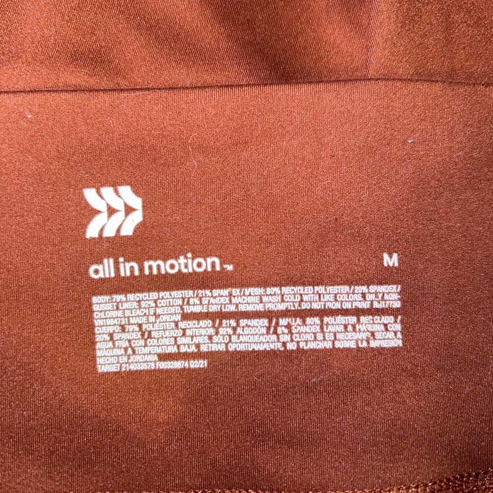 Target Burnt Organe All In Motion Active Leggings Women’s Medium - Picture 3 of 5